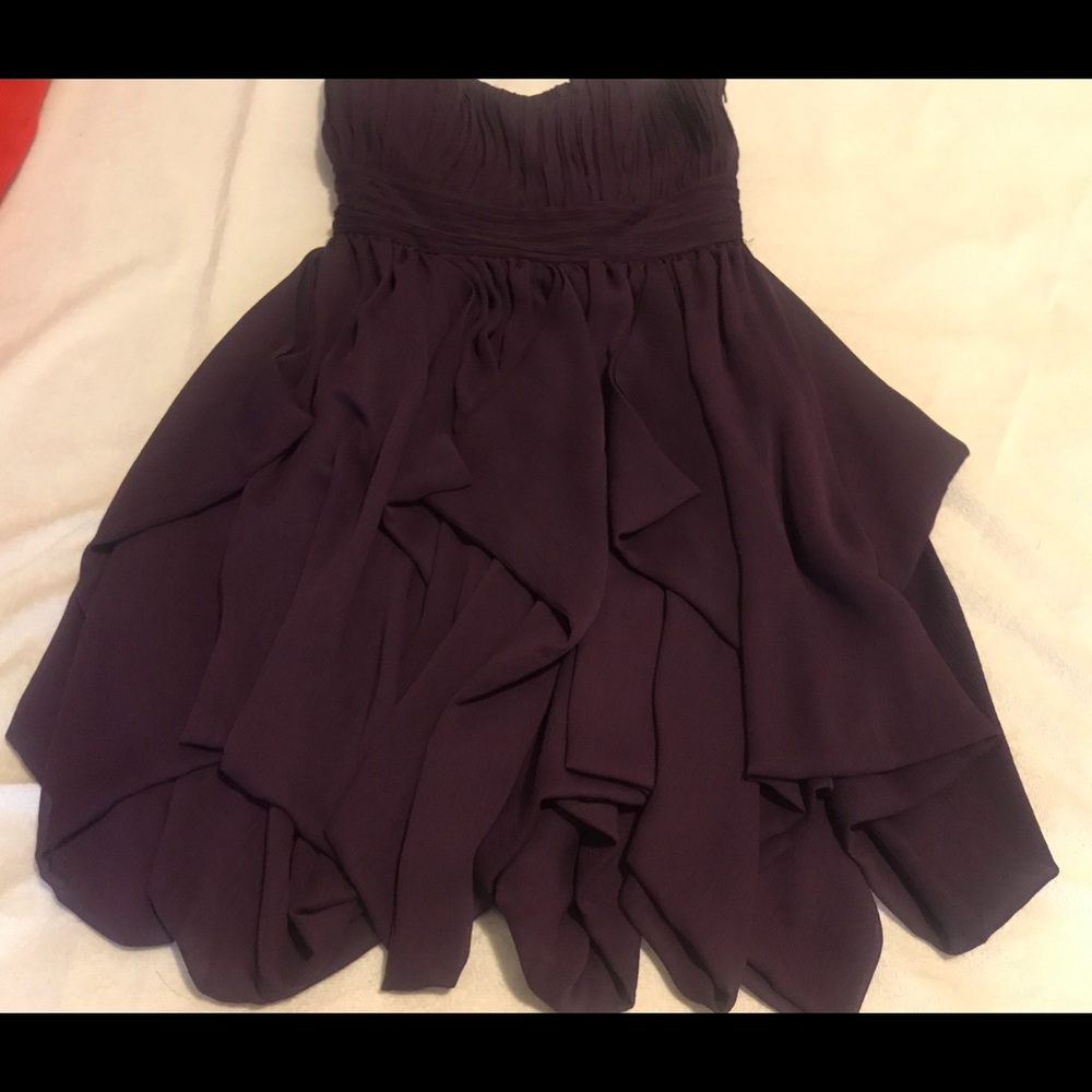 ASOS Petite Asymmetric Hem Bandeau Purple Dress